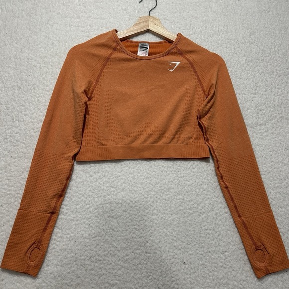 Gymshark Women's Graphic Logo Cropped Long Sleeve Size L Lots Of 3 - Picture 8 of 15